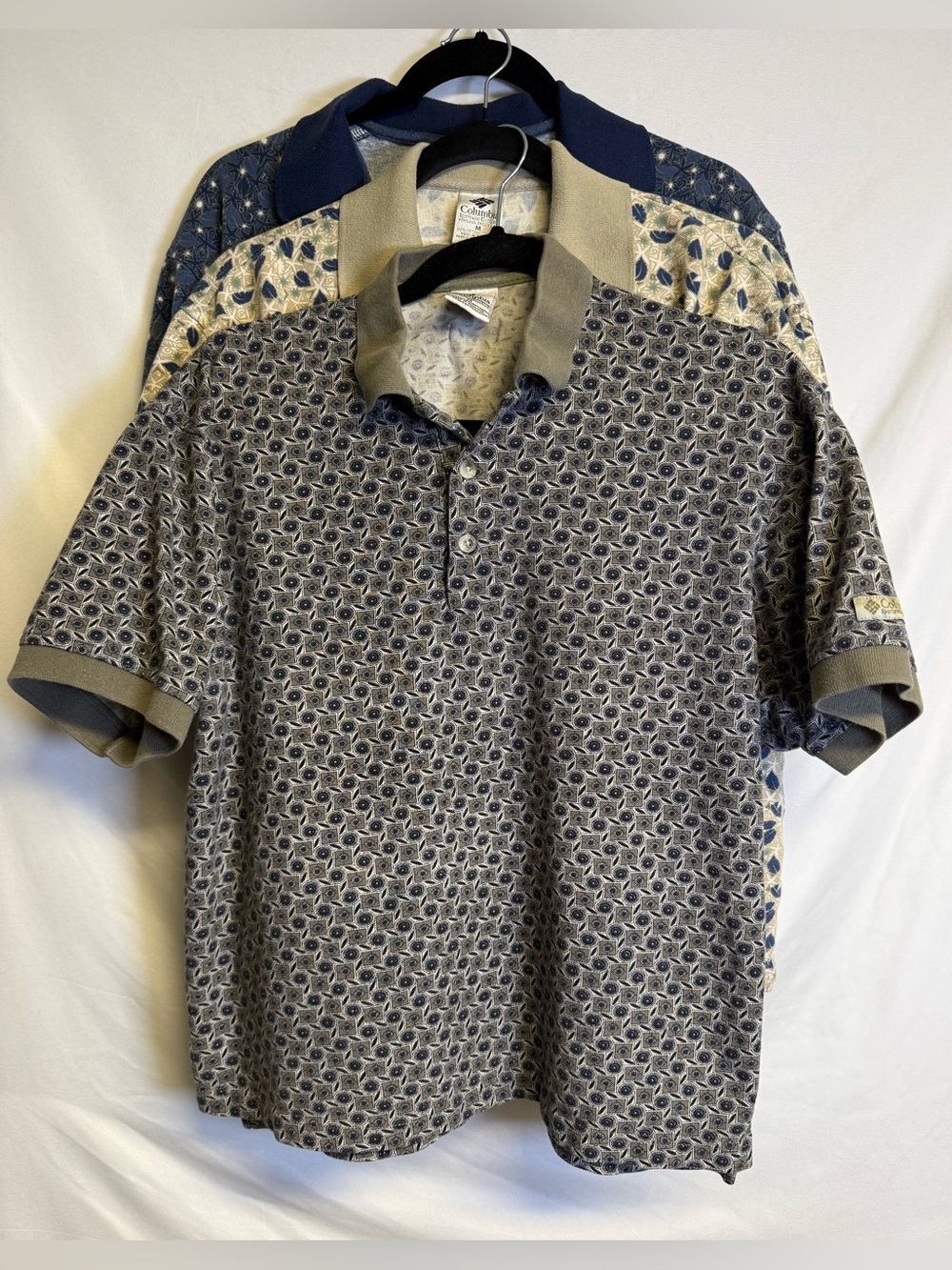 Columbia Men's Patterned Polo Bundle - Gray & Blue